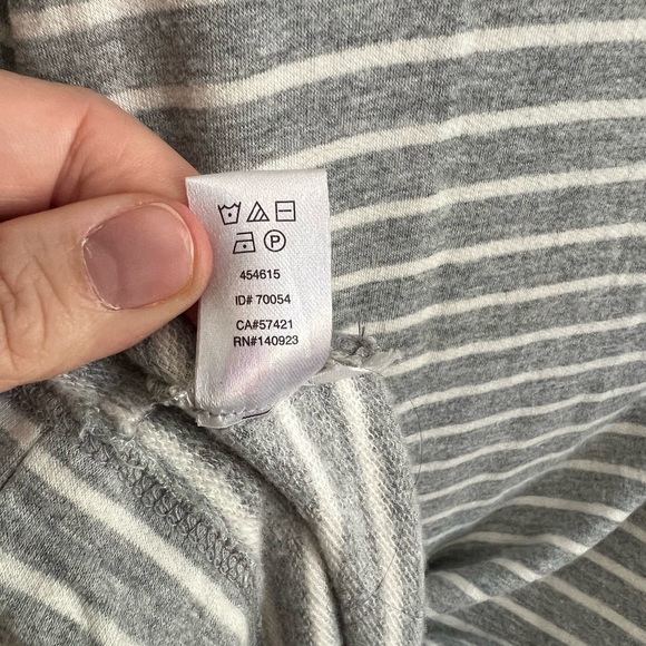 Lou and Grey Signature Soft Gray and White Striped Dress, size Medium - Picture 7 of 7